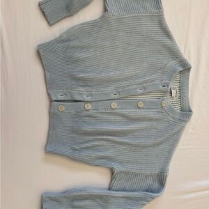 Frank & Oak Light Blue Ribbed Cardigan
